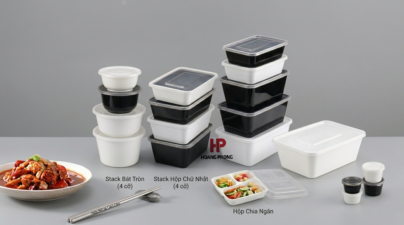 Hộp nhựa dùng 1 lần giá sỉ cho quán ăn nhà hàng