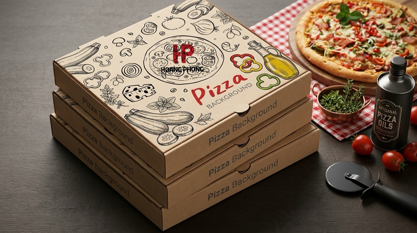 Hộp pizza giấy đựng pizza mang đi