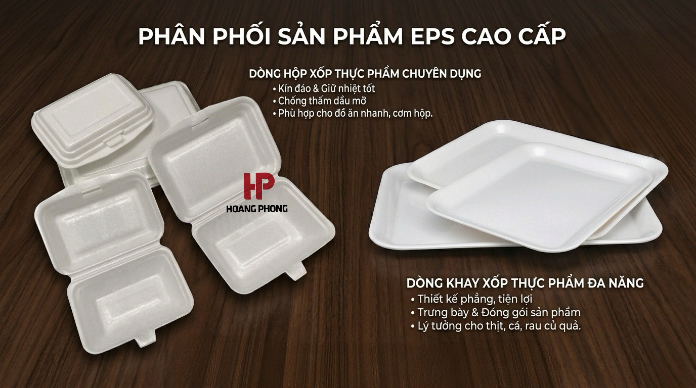 Khay xốp hộp xốp giá sỉ cho quán ăn cửa hàng