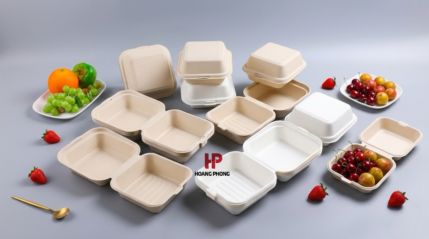 Hộp bã mía đựng đồ ăn mang đi