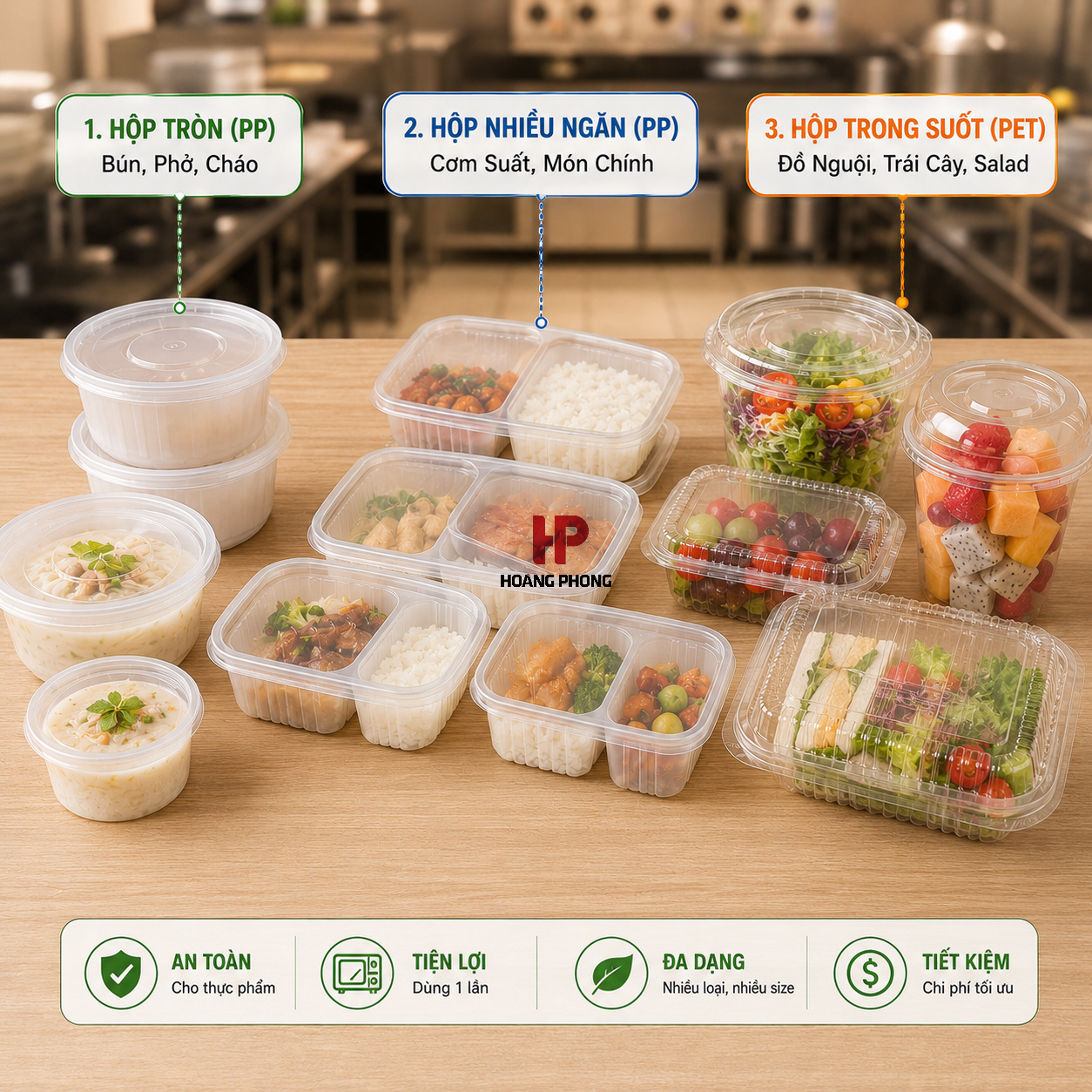 Các loại hộp nhựa dùng 1 lần
